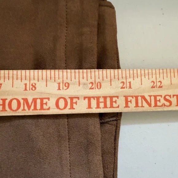 LC Lauren Conrad Moto Jacket Women 1X Brown Faux Suede Asymmetrical Zip - Picture 13 of 14